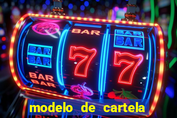 modelo de cartela de bingo em branco